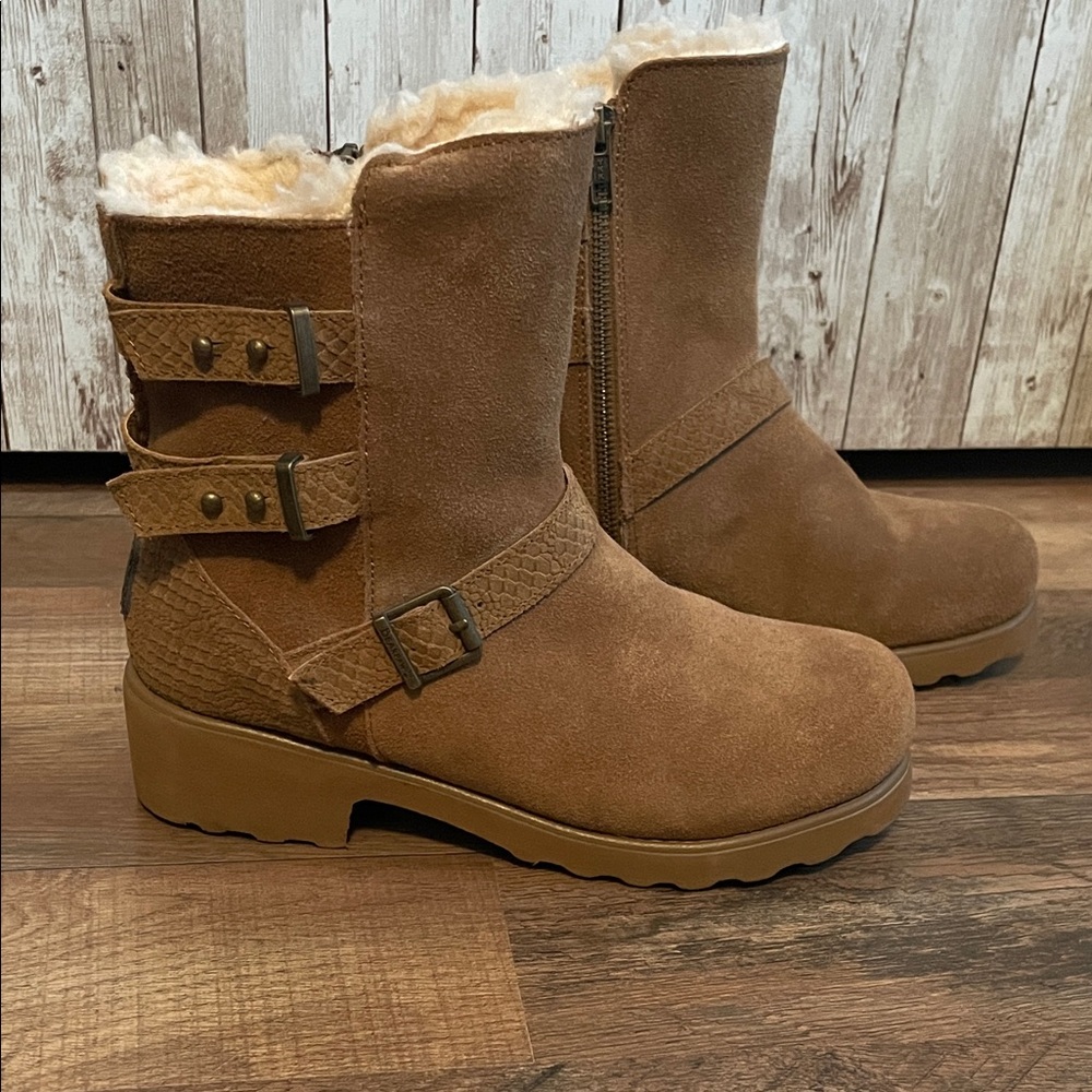 BearPaw Tan Suede Winter Boots